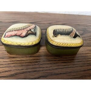 2‎ TOYO VINTAGE CERAMIC TRINKET BOXES High Heel Boot Shoe Japan Shabby Cottage